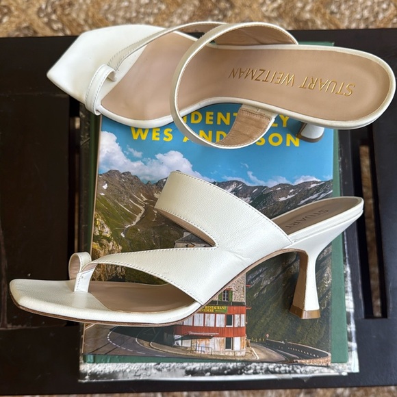 Stuart Weitzman White Heeled Sandals - Picture 5 of 7